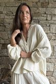 Annie Cushion Cotton Laurie Blouse Panna Cotta